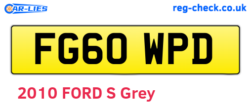 FG60WPD are the vehicle registration plates.