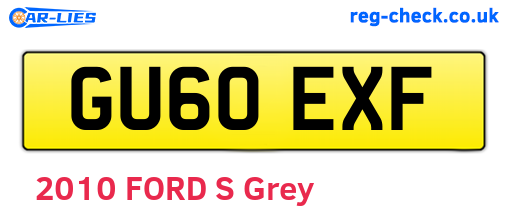 GU60EXF are the vehicle registration plates.
