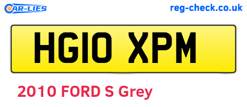 HG10XPM are the vehicle registration plates.