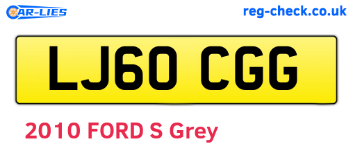 LJ60CGG are the vehicle registration plates.