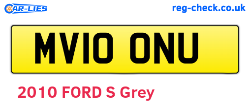 MV10ONU are the vehicle registration plates.