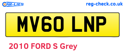 MV60LNP are the vehicle registration plates.