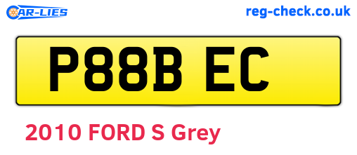 P88BEC are the vehicle registration plates.