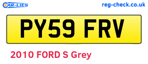 PY59FRV are the vehicle registration plates.