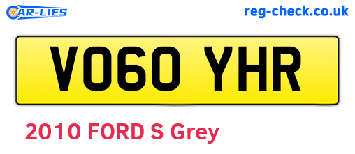 VO60YHR are the vehicle registration plates.