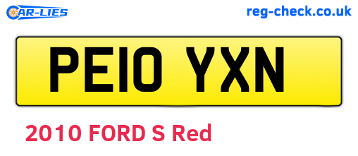 PE10YXN are the vehicle registration plates.