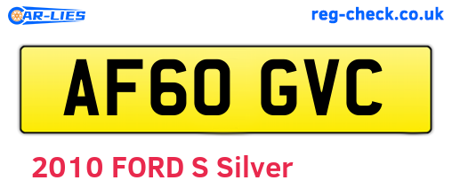 AF60GVC are the vehicle registration plates.