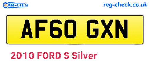 AF60GXN are the vehicle registration plates.