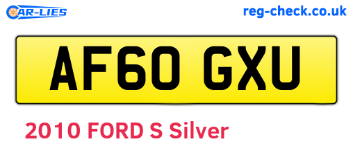 AF60GXU are the vehicle registration plates.