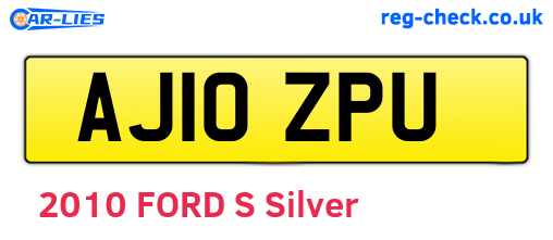 AJ10ZPU are the vehicle registration plates.