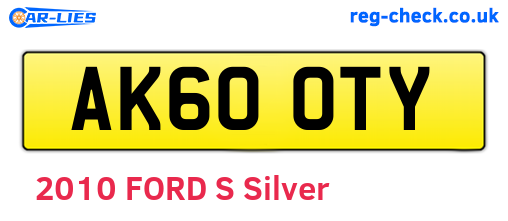 AK60OTY are the vehicle registration plates.