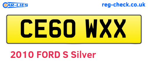 CE60WXX are the vehicle registration plates.