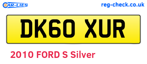 DK60XUR are the vehicle registration plates.