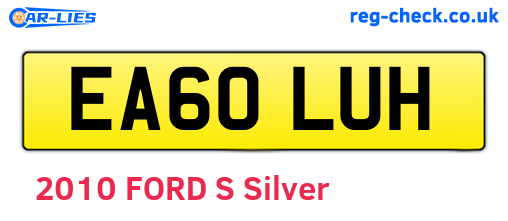EA60LUH are the vehicle registration plates.