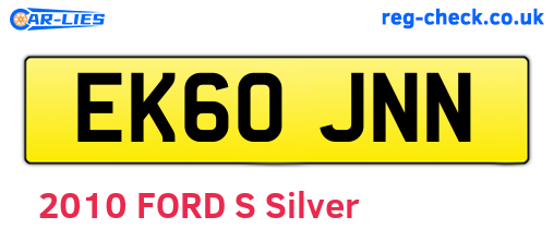 EK60JNN are the vehicle registration plates.