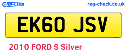 EK60JSV are the vehicle registration plates.