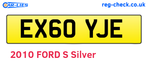EX60YJE are the vehicle registration plates.