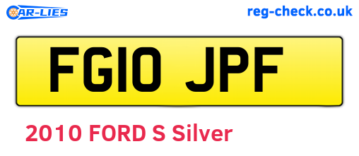 FG10JPF are the vehicle registration plates.