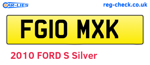 FG10MXK are the vehicle registration plates.