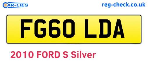 FG60LDA are the vehicle registration plates.