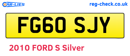 FG60SJY are the vehicle registration plates.