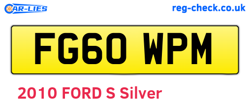 FG60WPM are the vehicle registration plates.