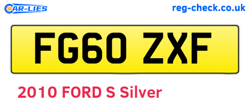 FG60ZXF are the vehicle registration plates.