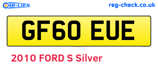 GF60EUE are the vehicle registration plates.