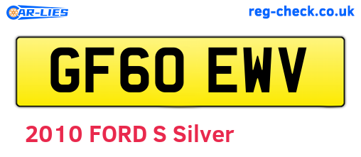 GF60EWV are the vehicle registration plates.