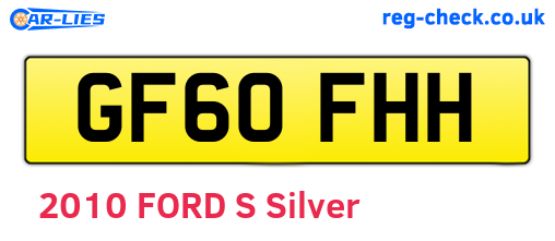 GF60FHH are the vehicle registration plates.
