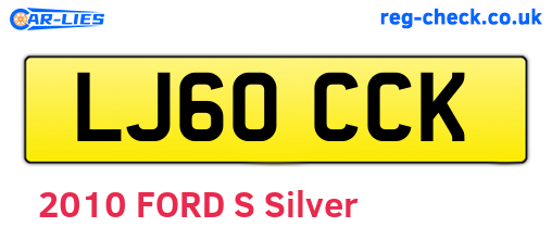 LJ60CCK are the vehicle registration plates.