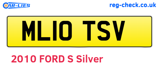 ML10TSV are the vehicle registration plates.