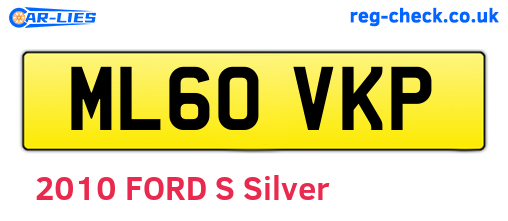 ML60VKP are the vehicle registration plates.