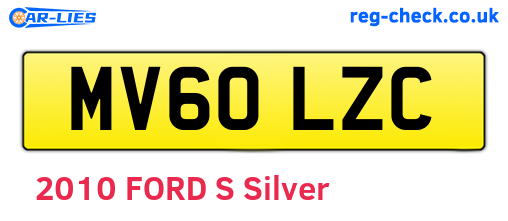 MV60LZC are the vehicle registration plates.
