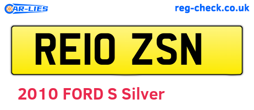 RE10ZSN are the vehicle registration plates.