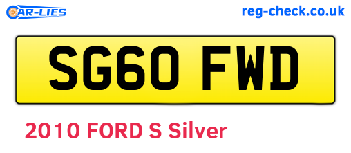 SG60FWD are the vehicle registration plates.