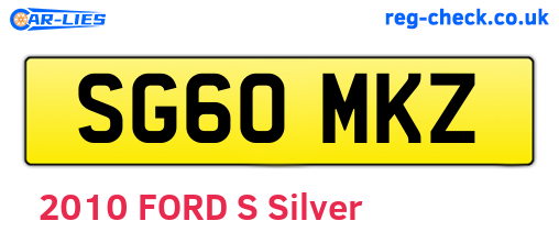 SG60MKZ are the vehicle registration plates.