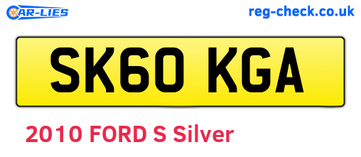 SK60KGA are the vehicle registration plates.