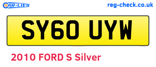 SY60UYW are the vehicle registration plates.