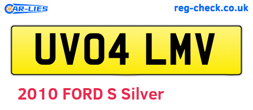 UV04LMV are the vehicle registration plates.