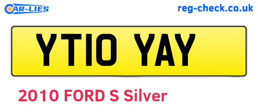 YT10YAY are the vehicle registration plates.