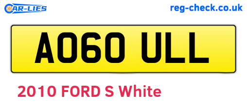 AO60ULL are the vehicle registration plates.