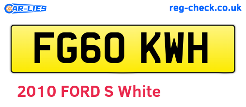 FG60KWH are the vehicle registration plates.