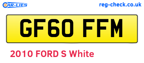 GF60FFM are the vehicle registration plates.