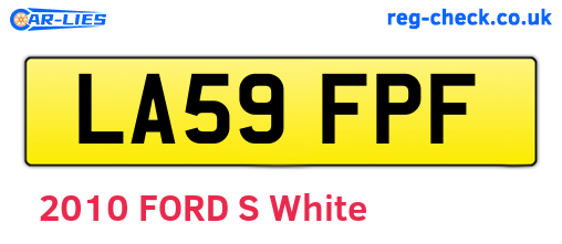 LA59FPF are the vehicle registration plates.
