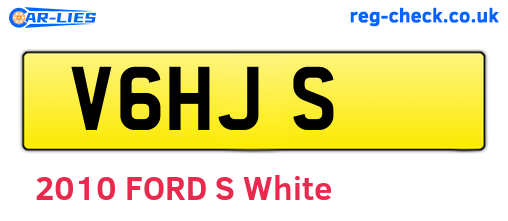 V6HJS are the vehicle registration plates.
