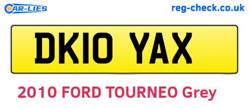 DK10YAX are the vehicle registration plates.