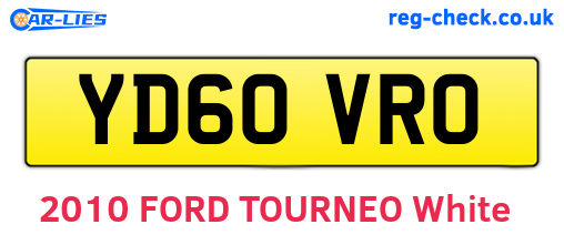 YD60VRO are the vehicle registration plates.