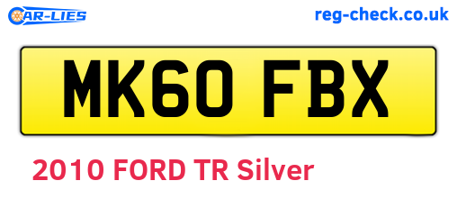MK60FBX are the vehicle registration plates.