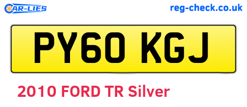 PY60KGJ are the vehicle registration plates.